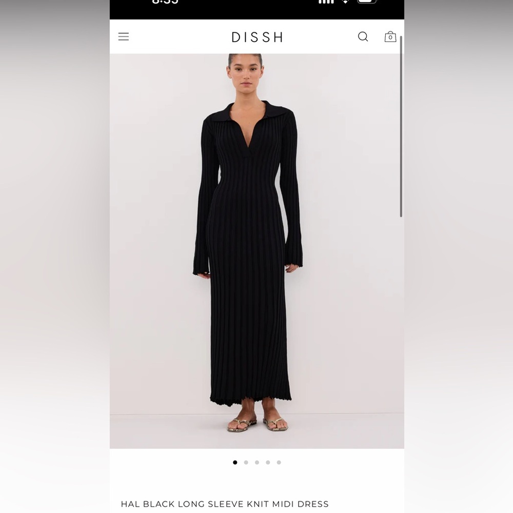 Dissh Black Ribbed Polo dress